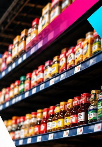 Well-stocked retail shelves
